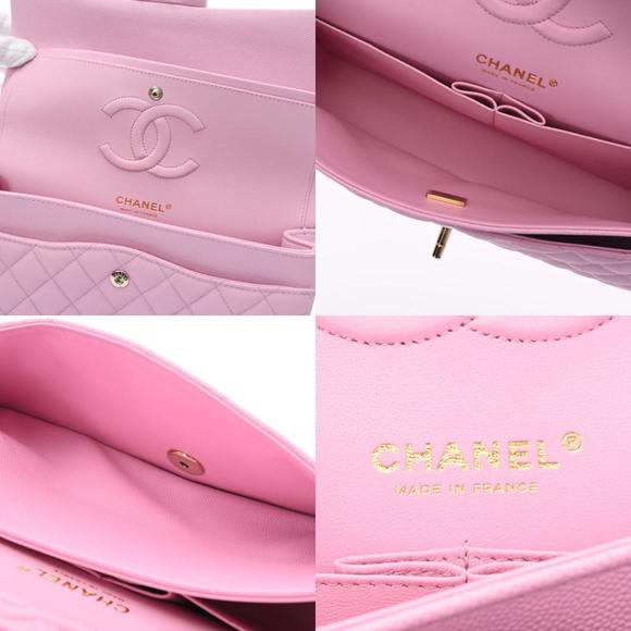 CHANEL Chanel matelasse W flap chain shoulder 25 pink ladies caviar skin bag - Picture 11 of 12